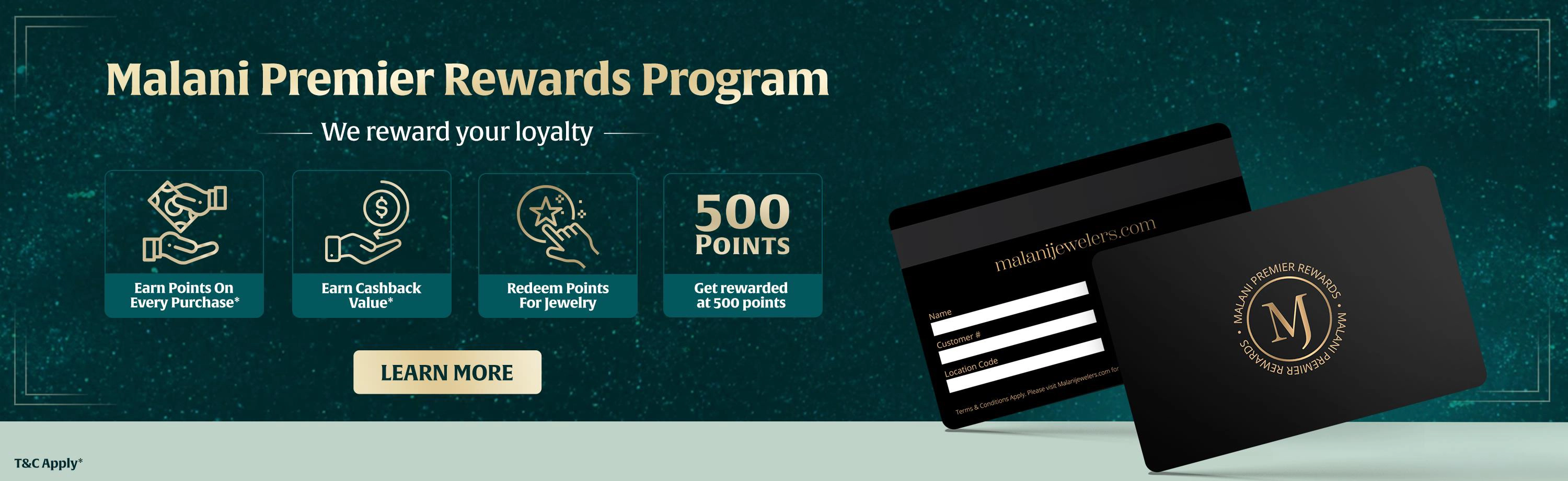 Malani Premier Rewards Program Desktop Banner